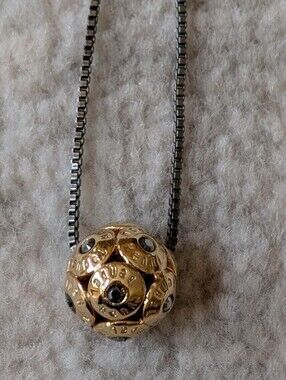 Henri Bendel Rivet Ball Gold/Hematite Necklace 16"